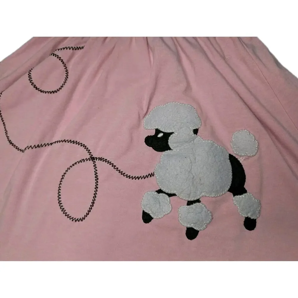 Girls Pink Black 50s Poodle Party Dress Retro Hop Halloween Costume Size 6